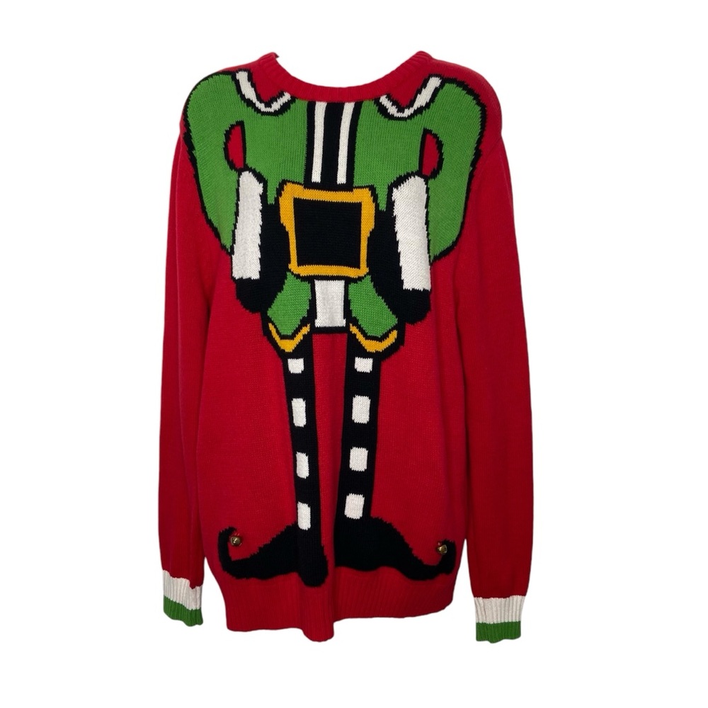 Imagin8 Ugly Christmas Sweater Elf With Bells